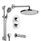 Chrome Thermostatic Tub and Shower Set with Rain Shower Head and Hand Shower